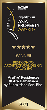 PropertyGuru Asia Property Awards: AraTre' Residences @ Ara Damansara, by Puncakdana